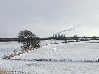 Drax in the snow